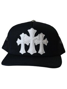 Chrome Hearts Cemetery Cross Trucker Hat Black